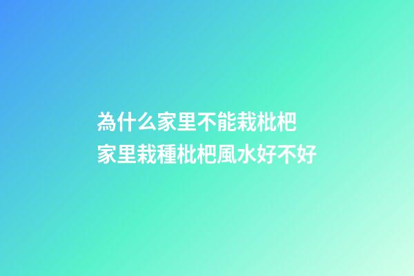 為什么家里不能栽枇杷 家里栽種枇杷風水好不好